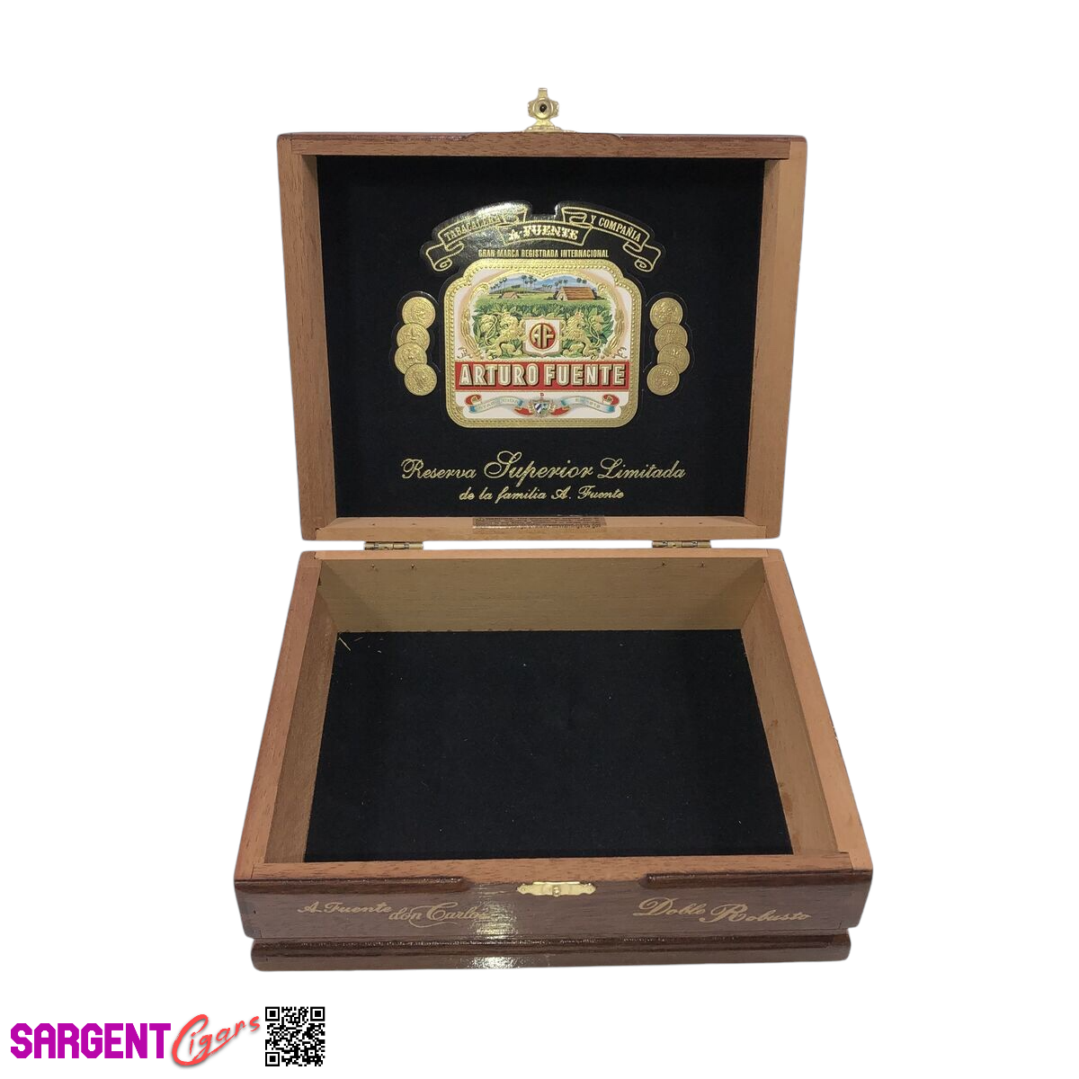 Arturo Fuente Don Carlos Doble Robusto Empty Wooden Cigar Box 8.25x6.5x3