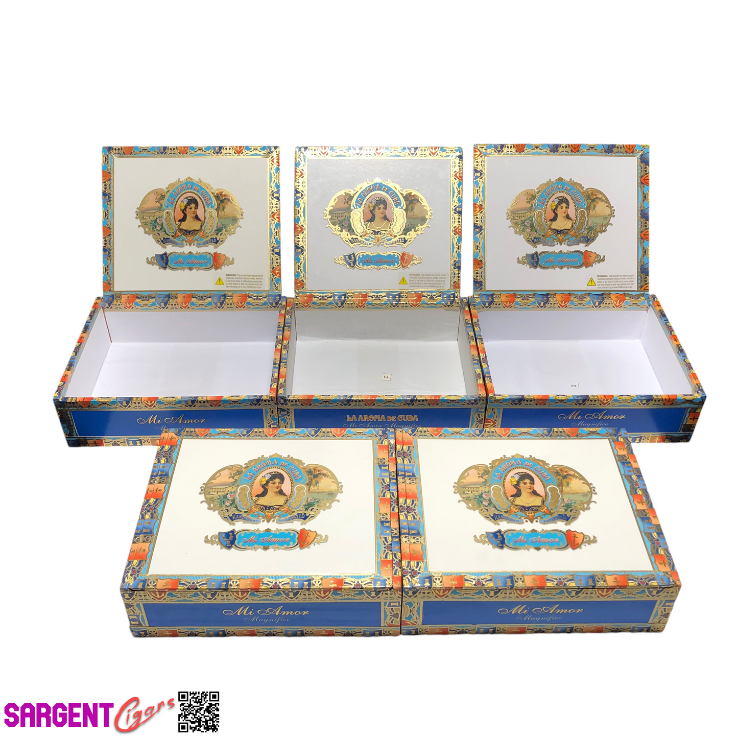 Lot of 5 La Aroma Magnifico Empty Cigar Boxes 8x6.5x25 #32