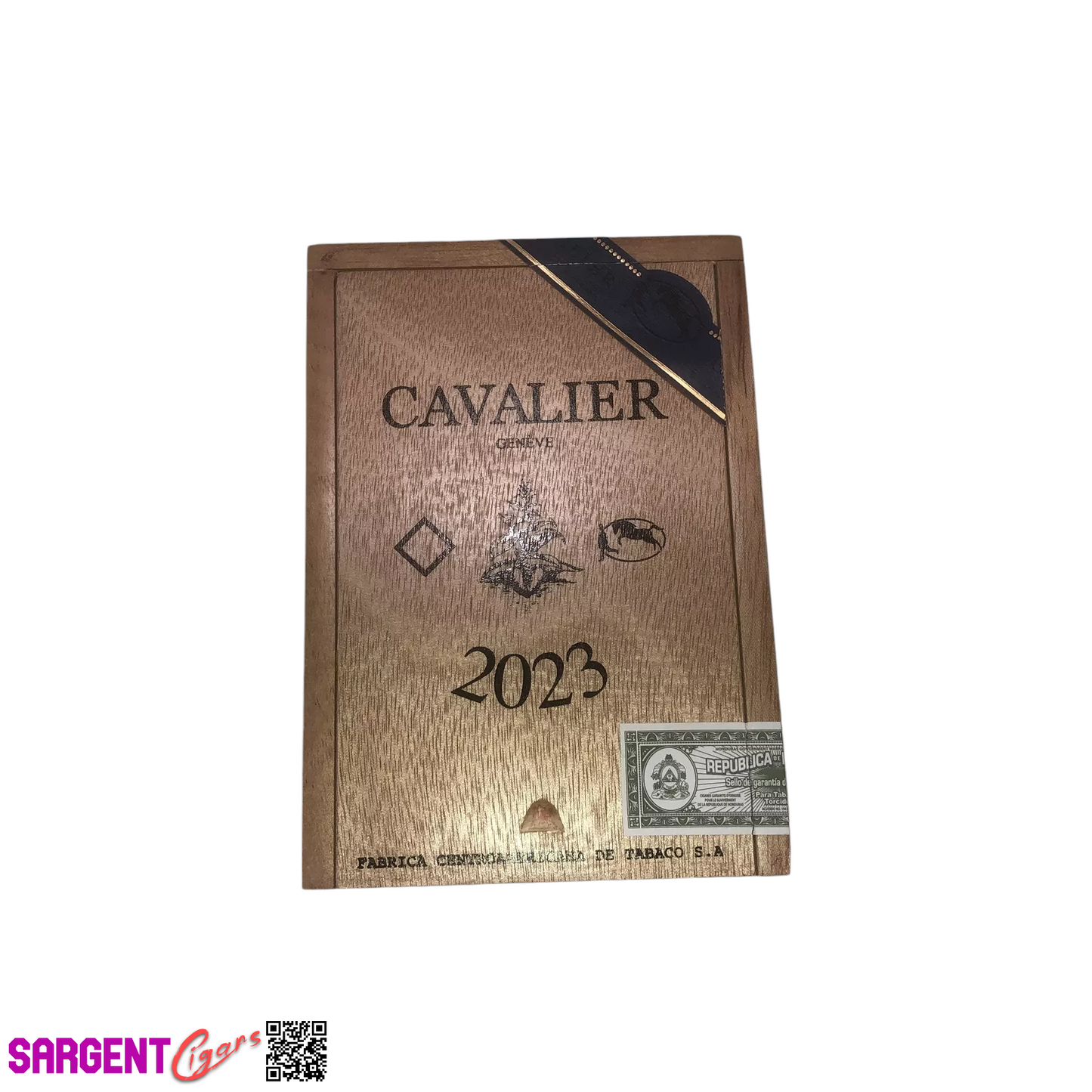 Cavalier Geneve 2023 Empty Wooden Cigar Box 4.75x7x2