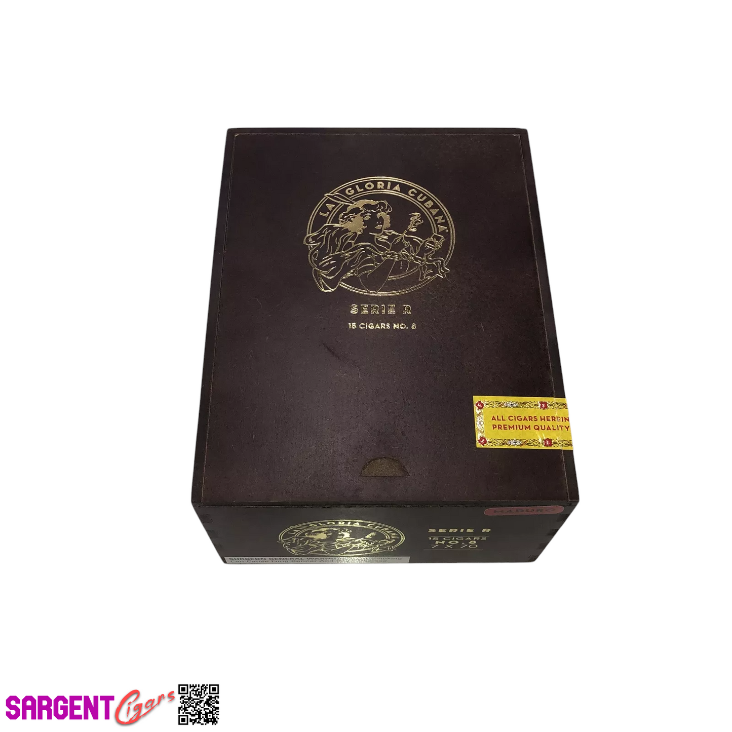 La Gloria Serie R No8 Empty Wooden Cigar Box 6x7.75x3.5