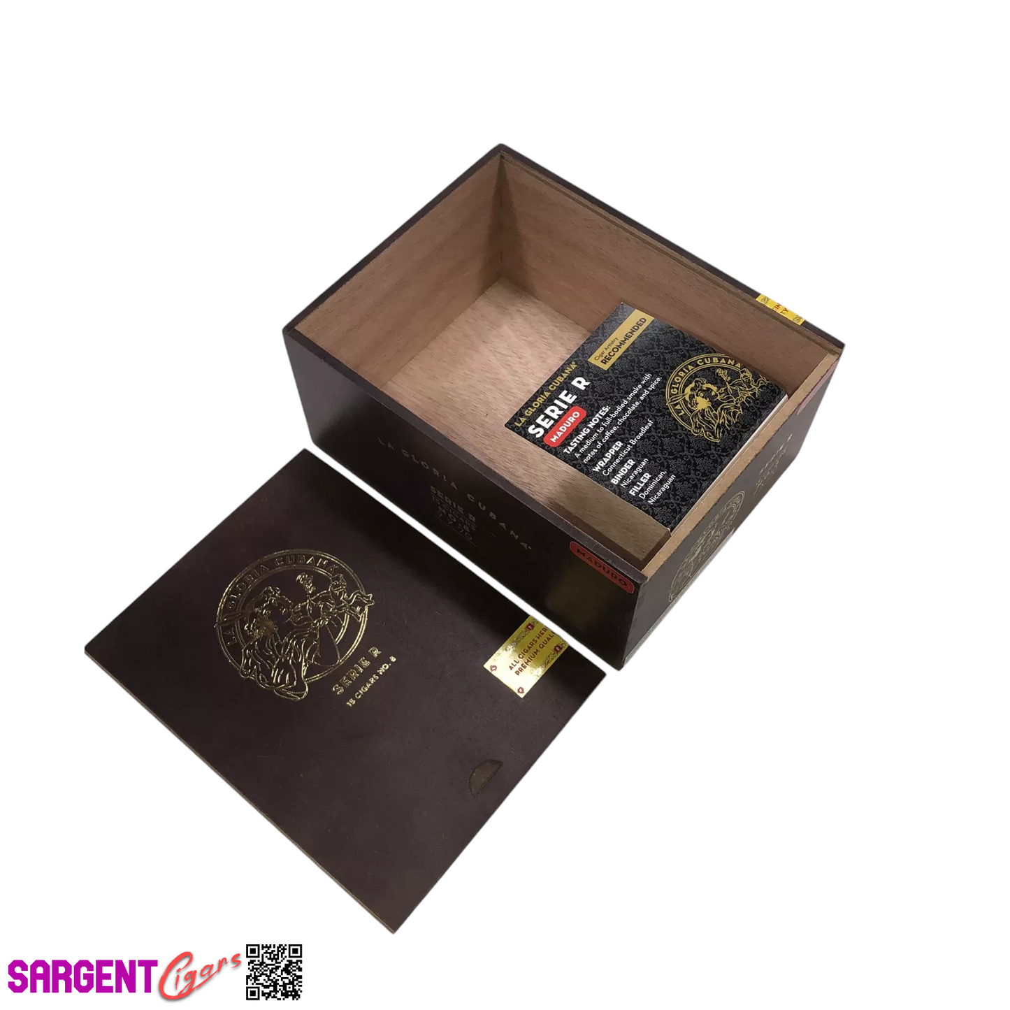 La Gloria Serie R No8 Empty Wooden Cigar Box 6x7.75x3.5