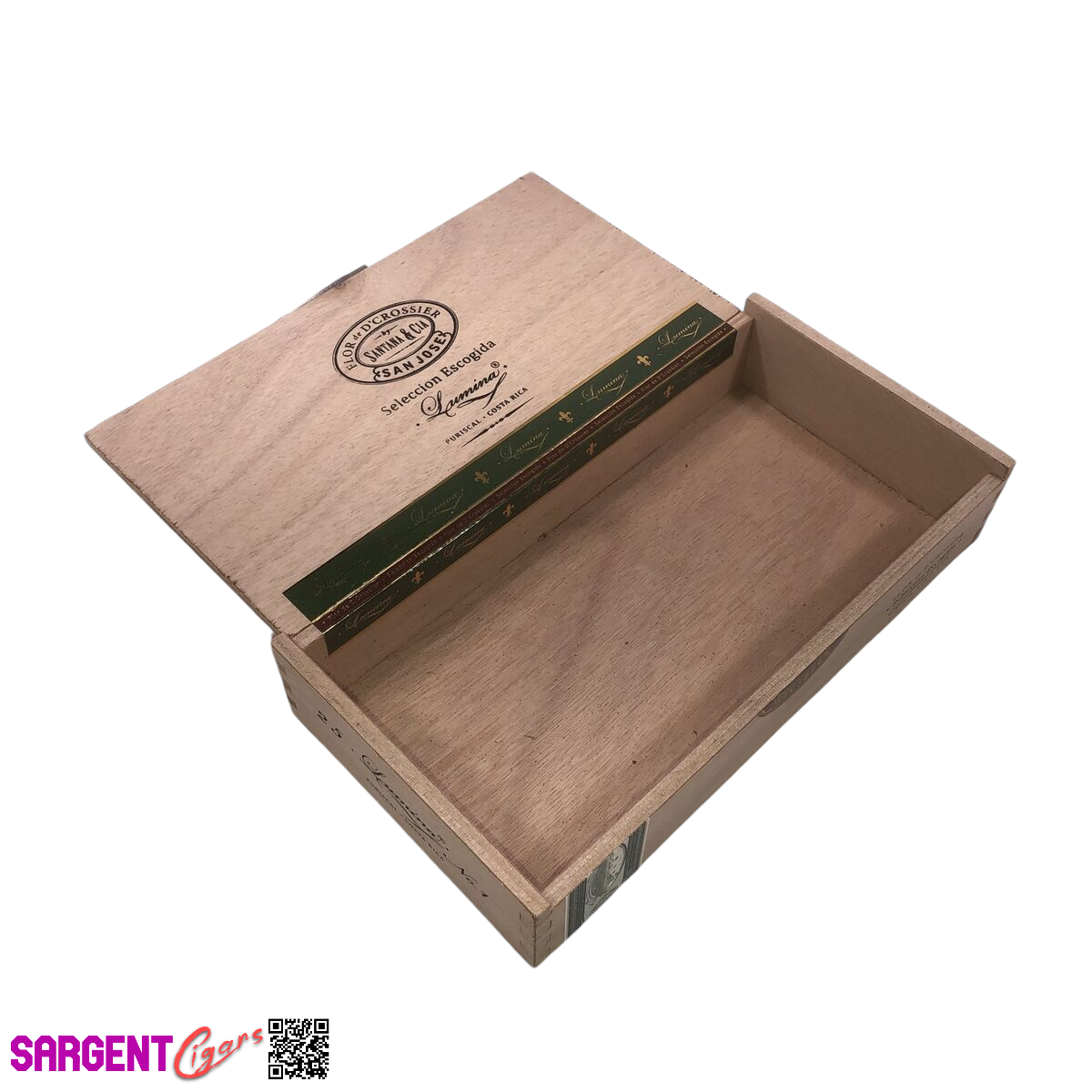 Flor De D'Crossier Robusto Empty Wooden Cigar Box 10.75x5.5x2.25