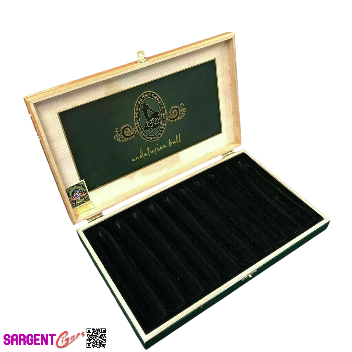 LFD Andalusian Bull Empty Wooden Cigar Box 12.5x8x1.5