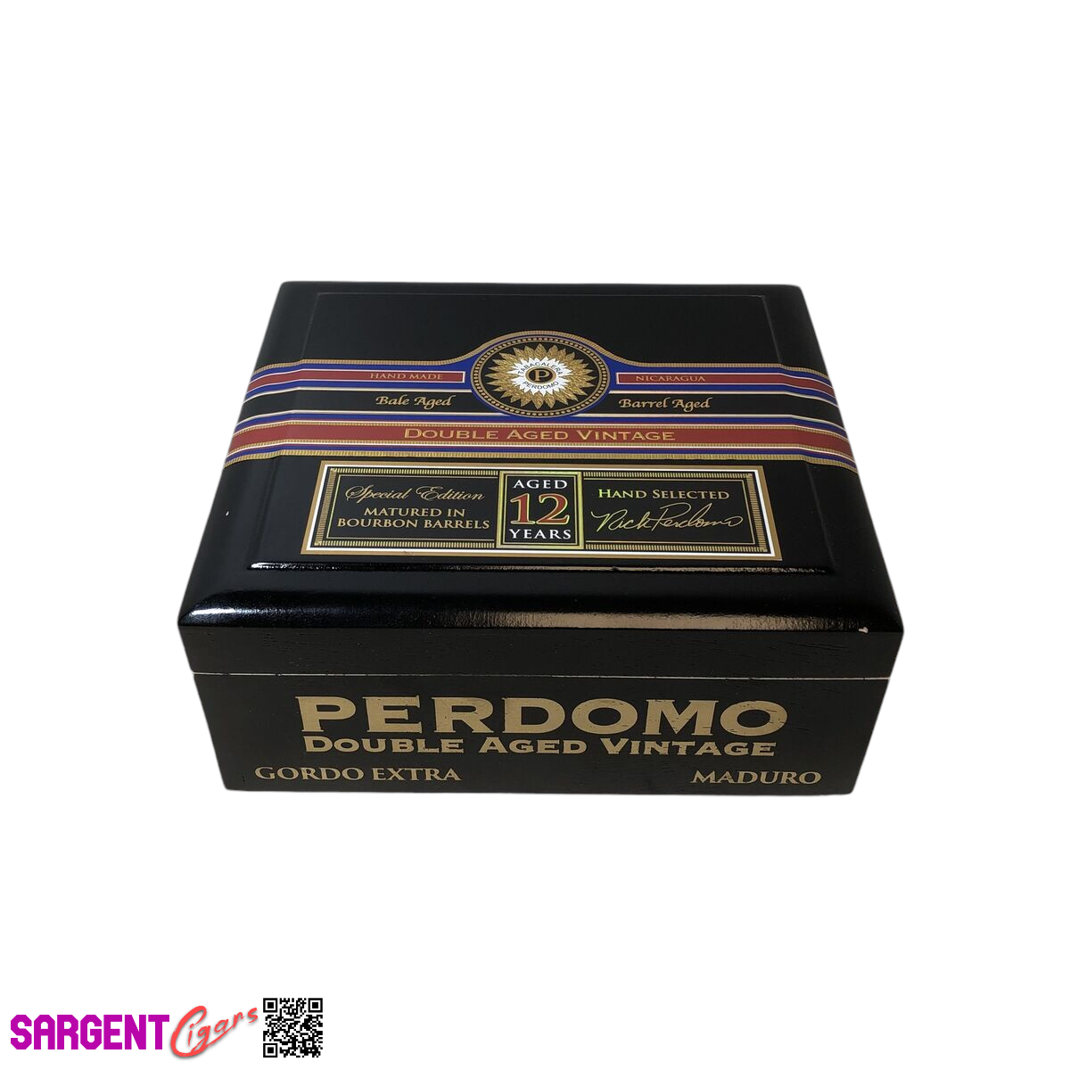 Perdomo Double Aged Vintage Maduro Gordo Empty Wooden Cigar Box 8.5x7.5x3.5