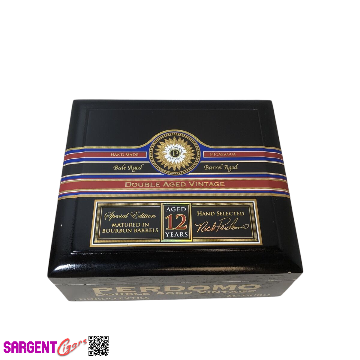 Perdomo Double Aged Vintage Maduro Gordo Empty Wooden Cigar Box 8.5x7.5x3.5