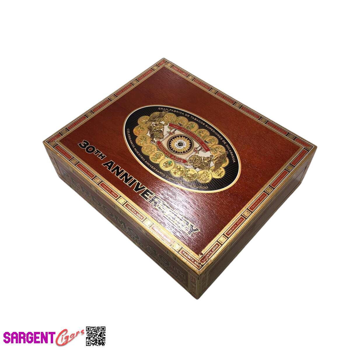 Perdomo 30th Connecticut Churchill Empty Wooden Cigar Box 9.5x8x2.75