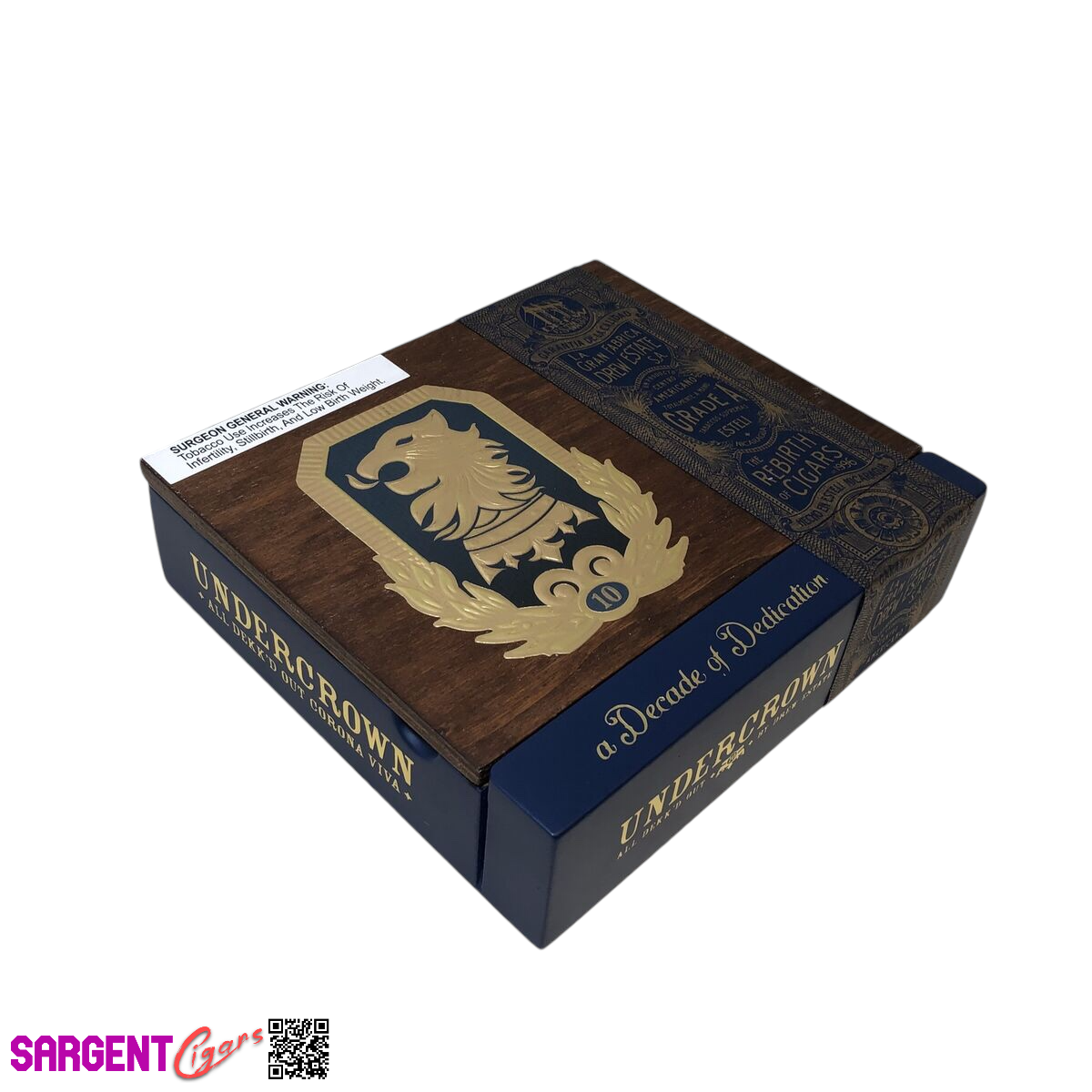 Undercrown 10 Corona Viva Empty Wooden Cigar Box 7.75x7x2