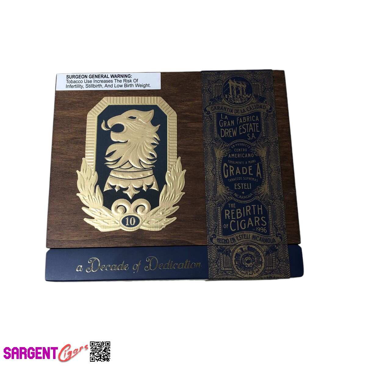 Undercrown 10 Corona Viva Empty Wooden Cigar Box 7.75x7x2