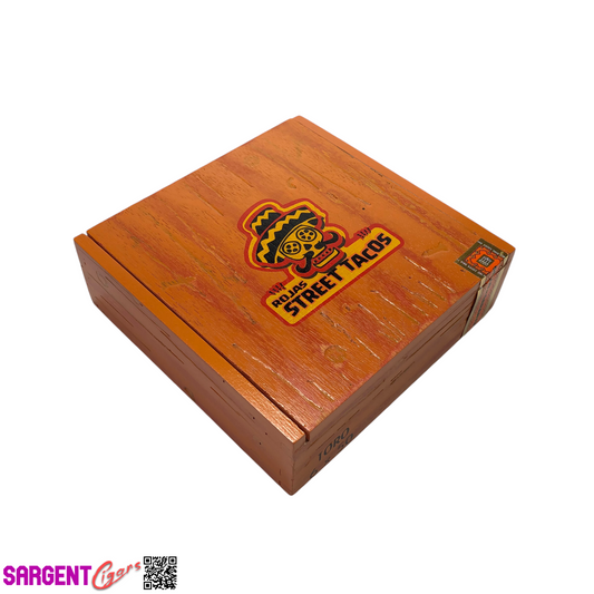 Rojas Orange Street Tacos Toro Empty Wooden Cigar Box 7x6.75x2 (1)