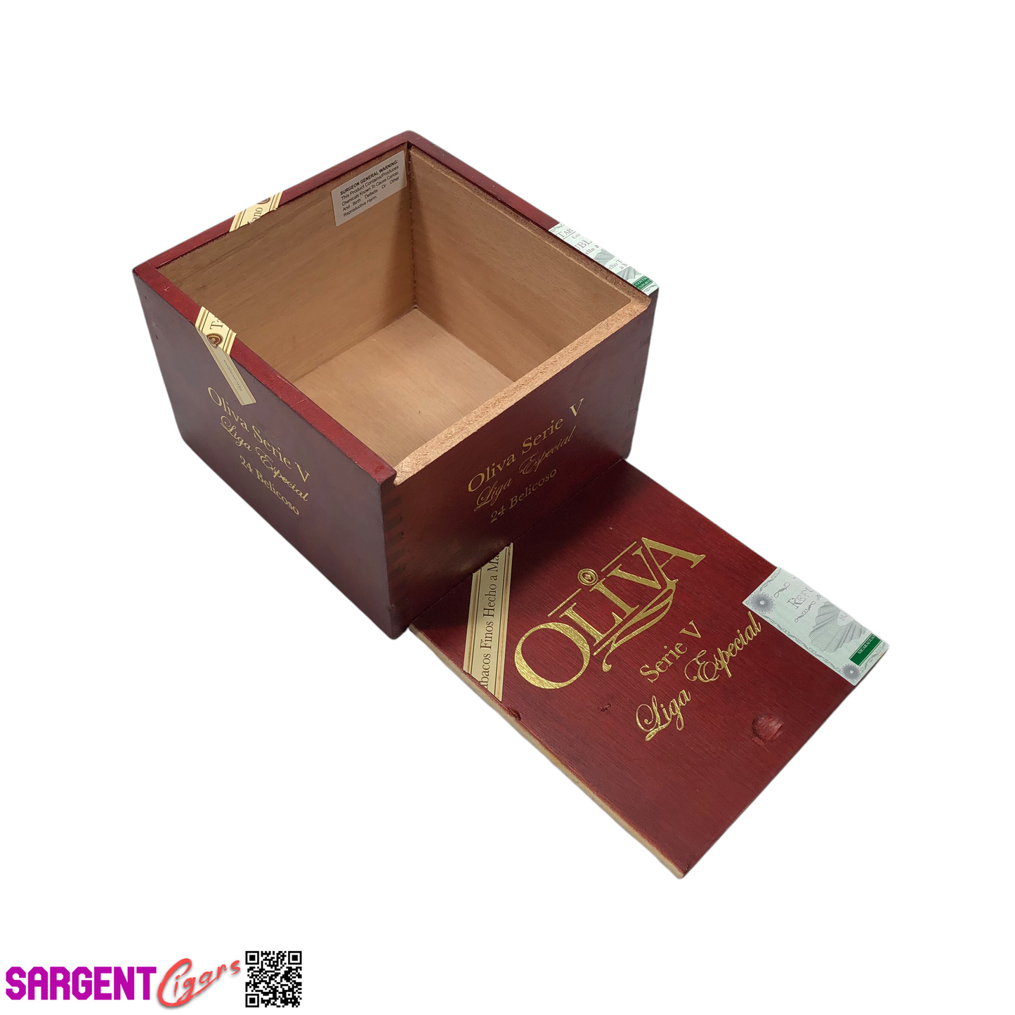 Oliva Serie V Belicoso Empty Wooden Cigar Box 5.75x6x4