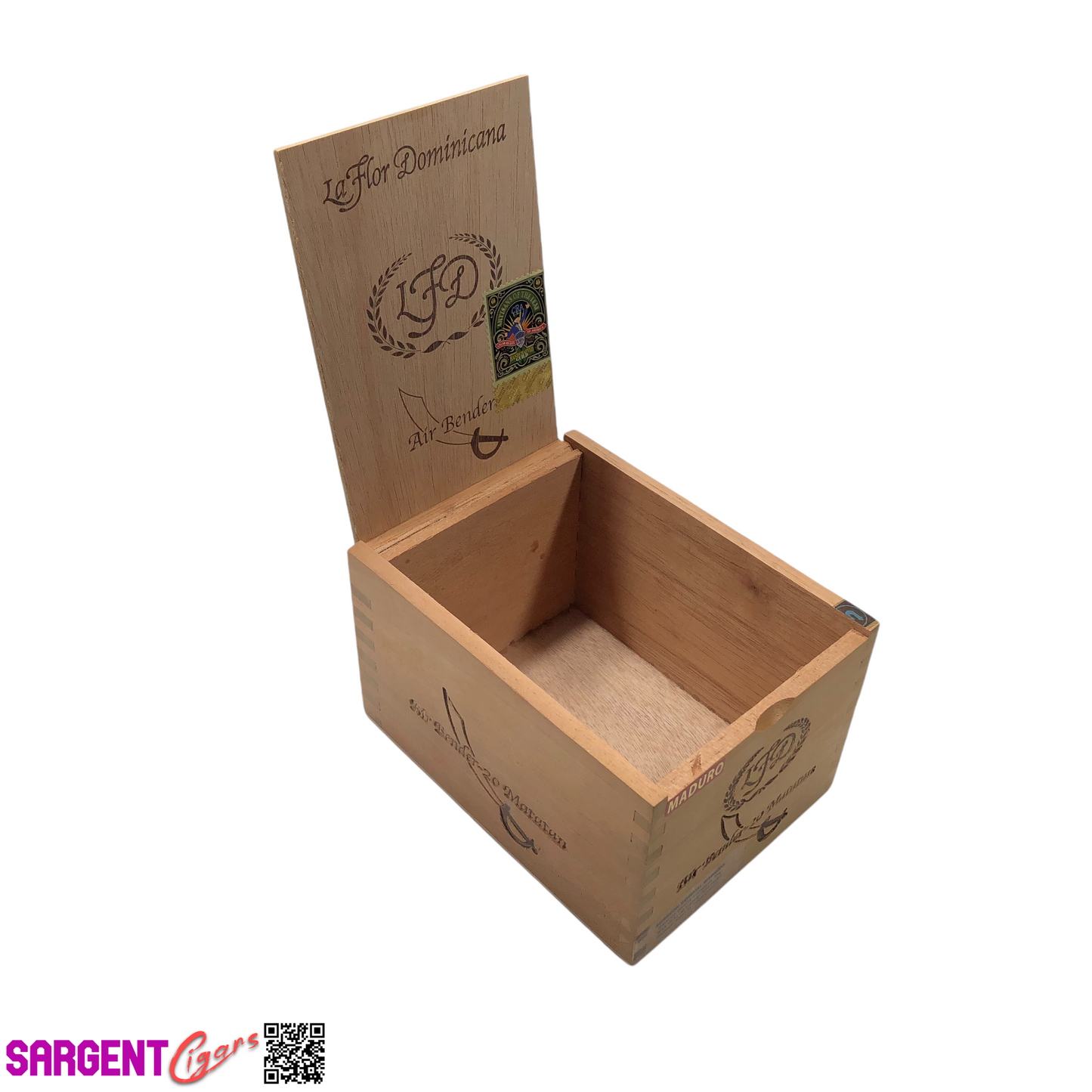 LFD Air Bender Matatan Empty Wooden Cigar Box 4.5x6x3.75