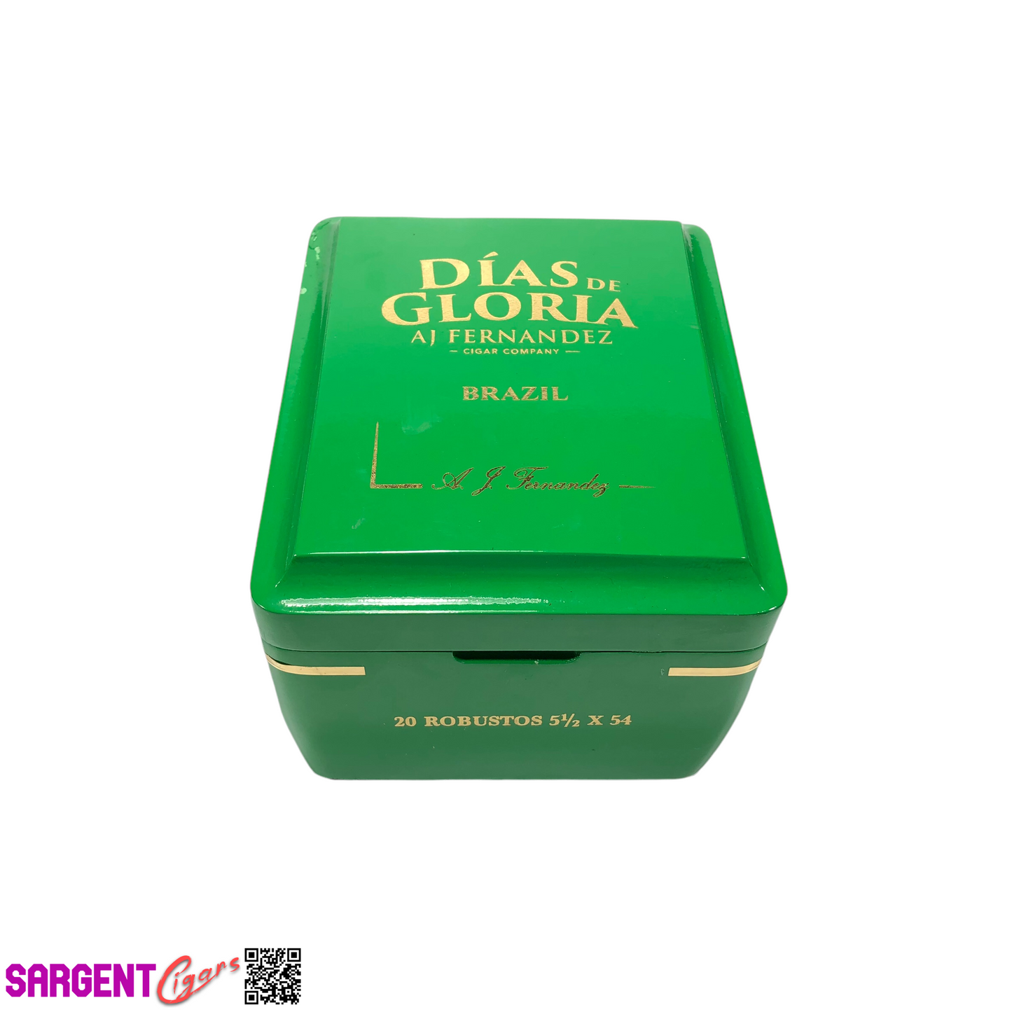 Aj Fernandez Dias De Gloria Brazil Robusto Empty Wooden Cigar Box 5.5x6.5x3.75 (1)