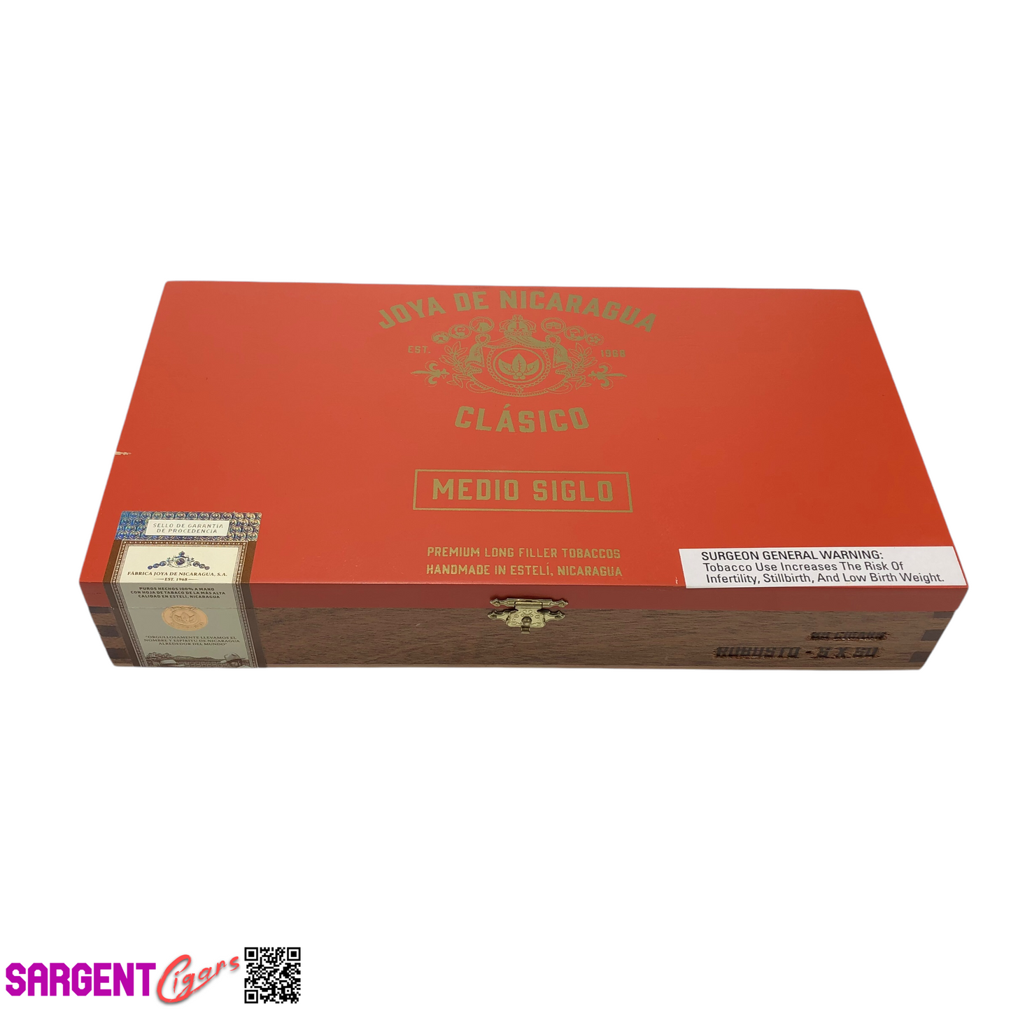 Joya De Nicaragua Clasico Siglo Robusto Empty Wooden Cigar Box 11x6x2