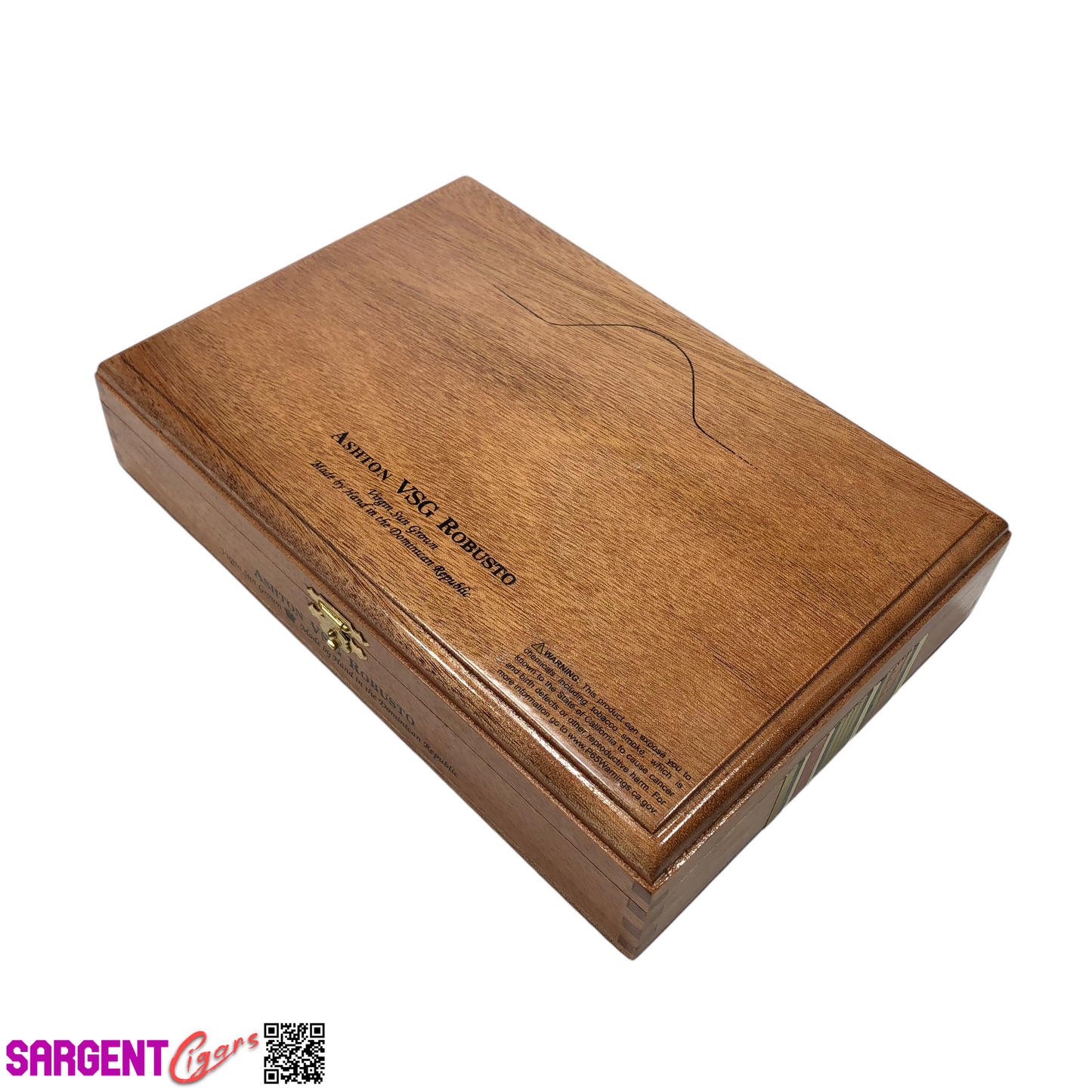 Ashton VSG Robusto Empty Wooden Cigar Box 9.5x6.5x2 (1)