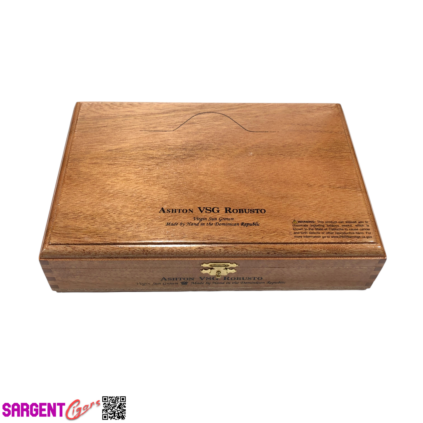 Ashton VSG Robusto Empty Wooden Cigar Box 9.5x6.5x2 (1)