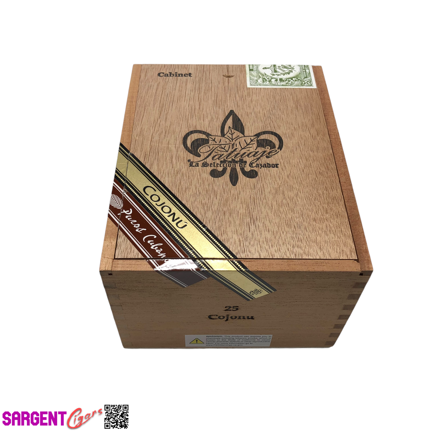 Tatuaje Cojonu Cabinet Empty Wooden Cigar Box 5.75x7.25x4