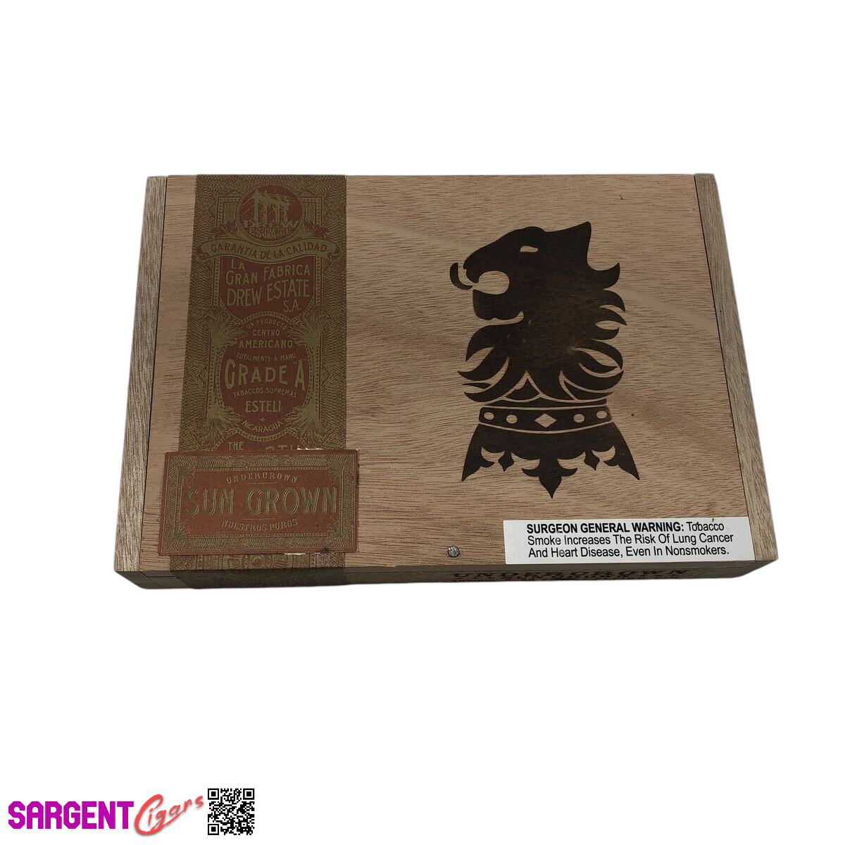 Undercrown Flying Pig Sun Grown Empty Wooden Cigar Box 9.25x6.5x1.75