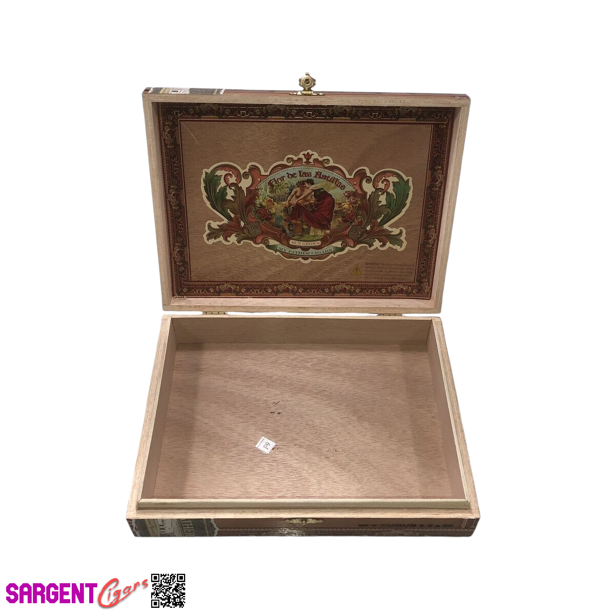 Flor De Las Antillas Maduro Toro Empty Wooden Cigar Box 9.25x7x2