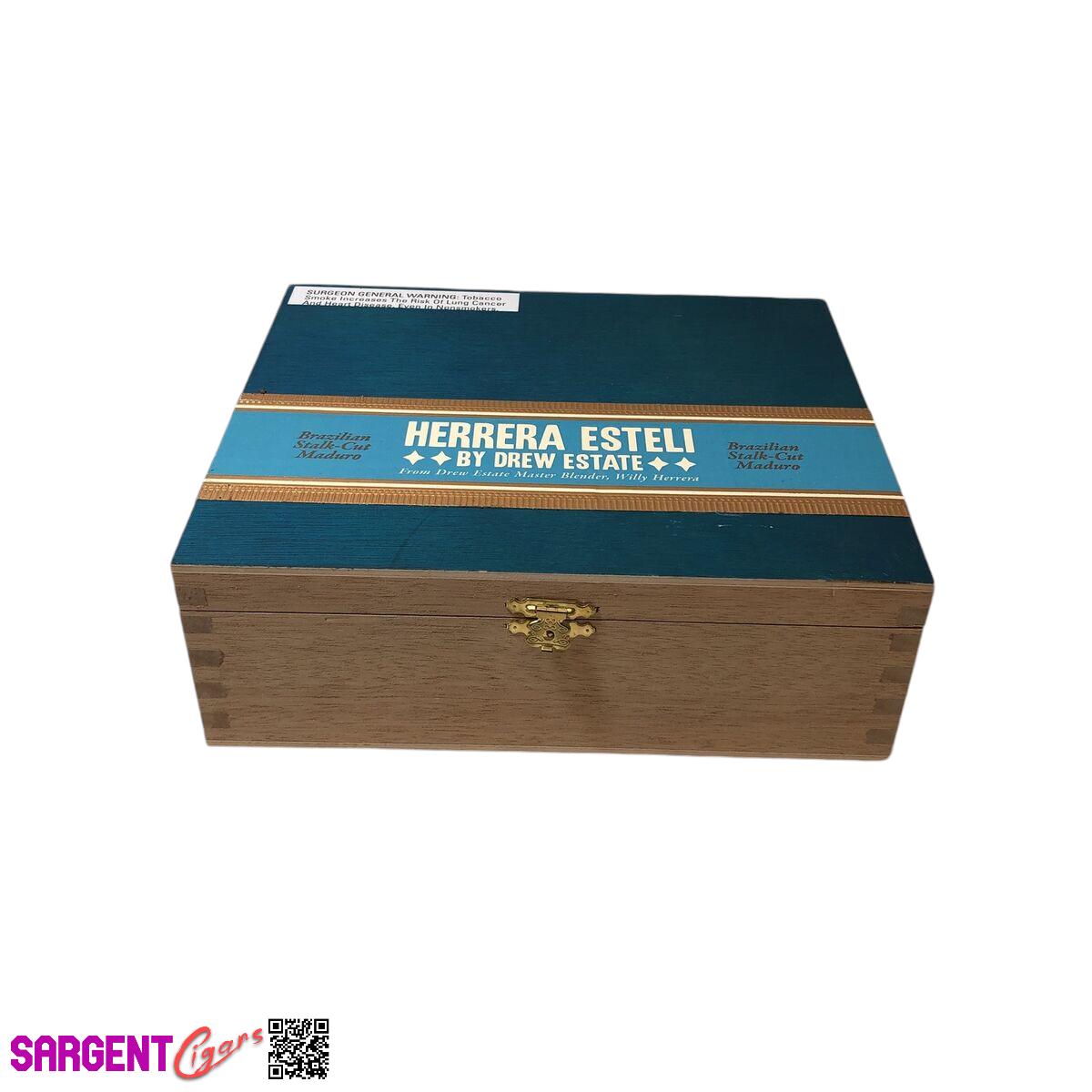 Herrera Esteli Maduro Toro Empty Wooden Cigar Box 8.25x7.25x2.75