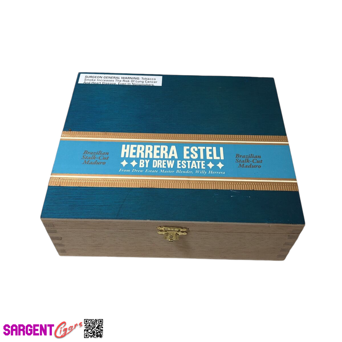 Herrera Esteli Maduro Toro Empty Wooden Cigar Box 8.25x7.25x2.75