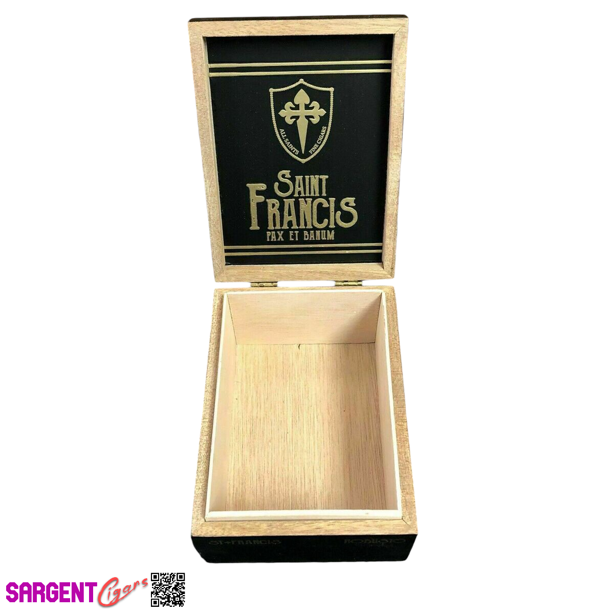 All Saints Cigars Saint Francis Robusto Empty Wooden Cigar Box 5x6.5x3