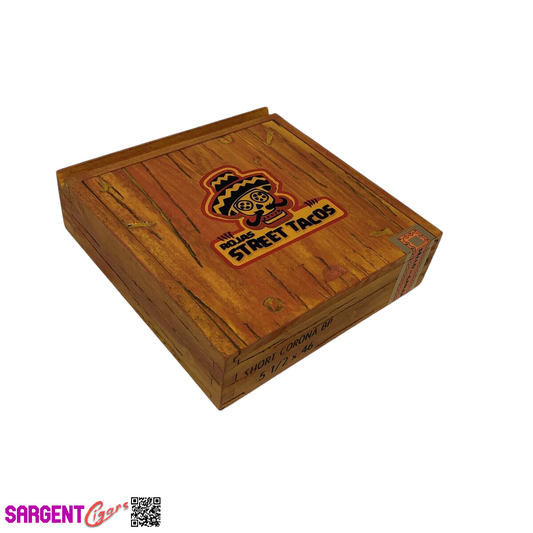 Rojas Orange Street Tacos Corona Empty Wooden Cigar Box 6.5x6.5x2