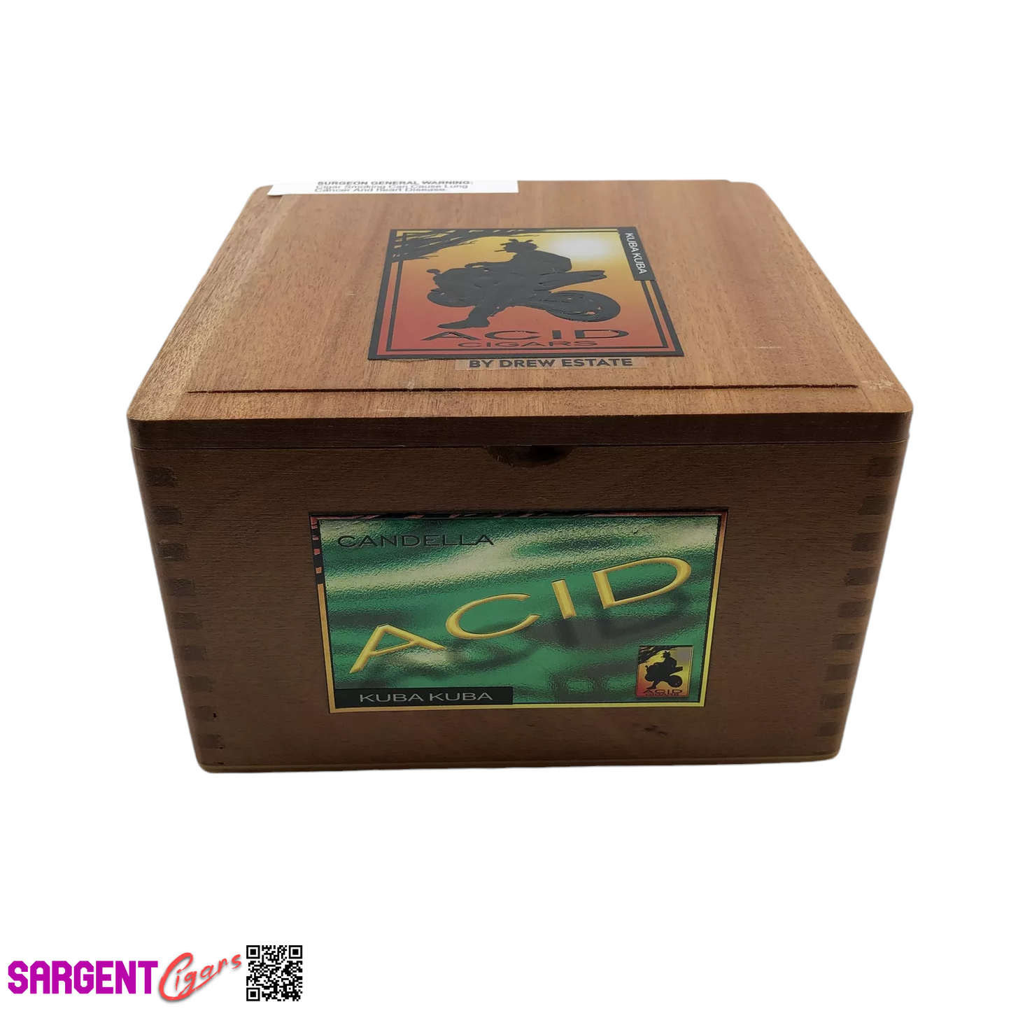 Acid Kuba Kuba Green Empty Wooden Cigar Box 7.25x7.25x4.5