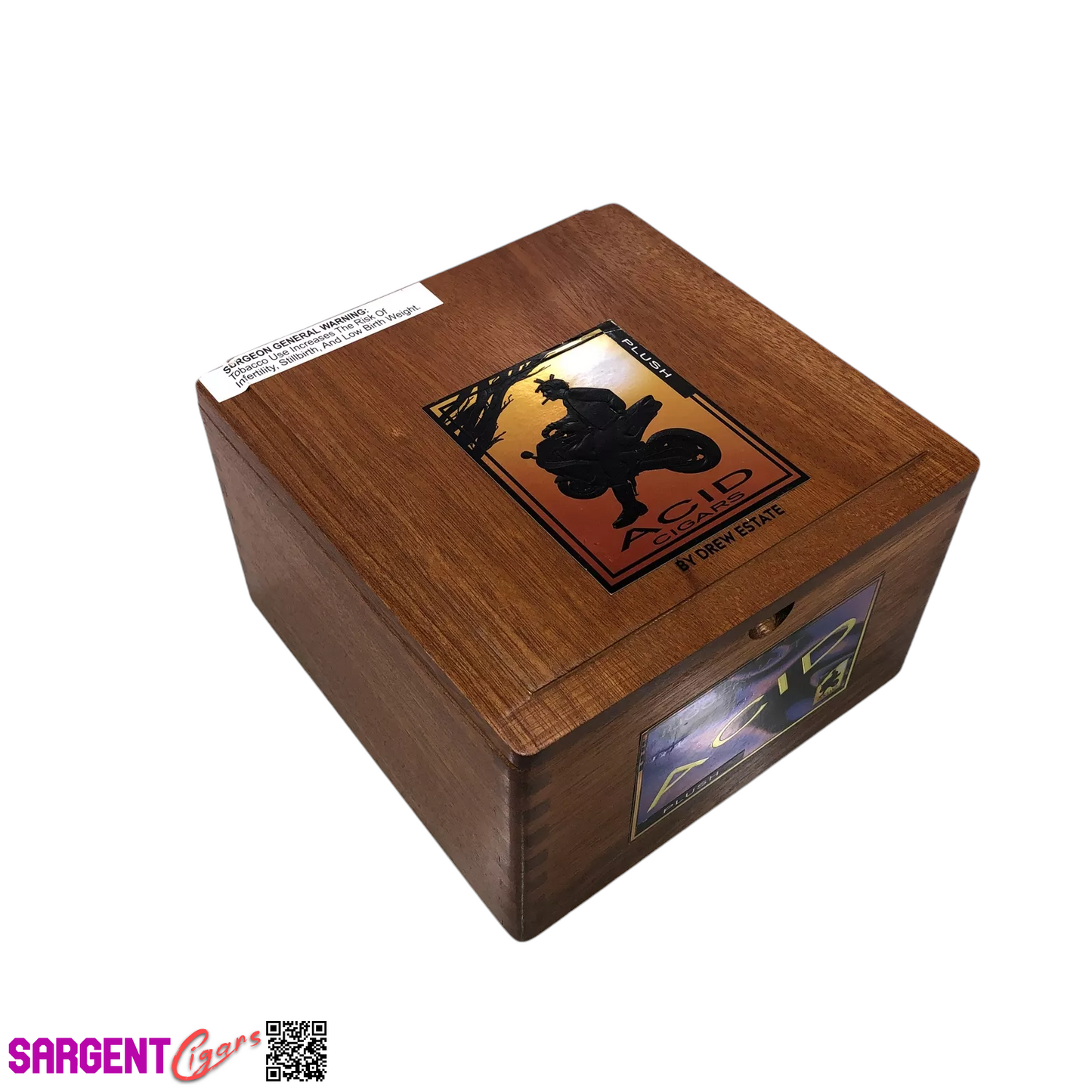 Acid Juggernaut Plush Empty Wooden Cigar Box 7.25x7.25x4.25