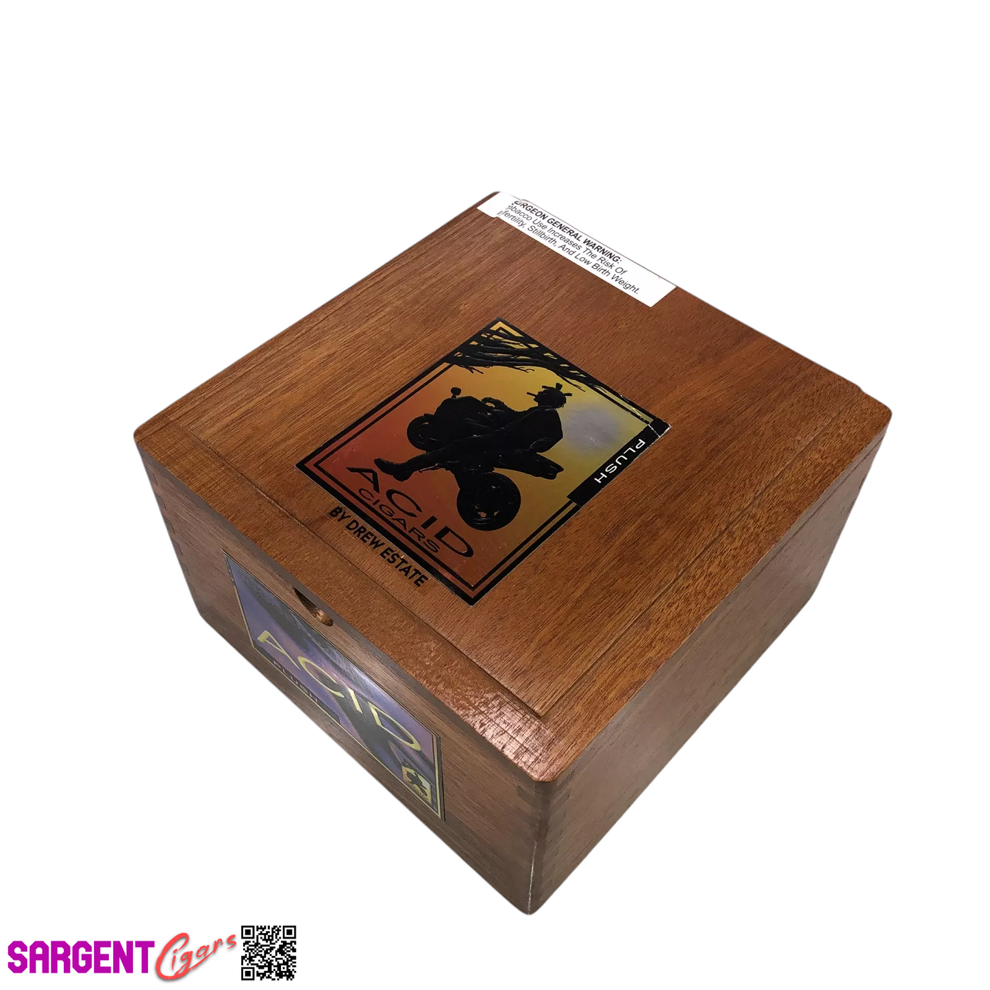 Acid Juggernaut Plush Empty Wooden Cigar Box 7.25x7.25x4.25