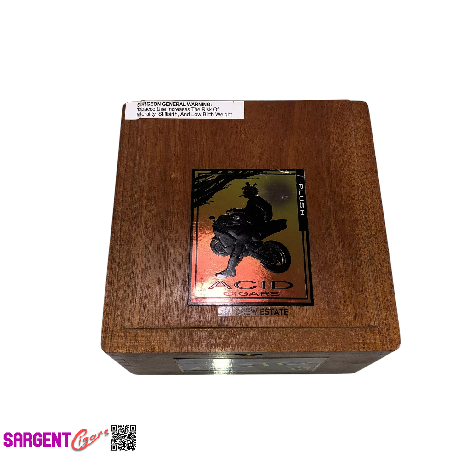 Acid Juggernaut Plush Empty Wooden Cigar Box 7.25x7.25x4.25