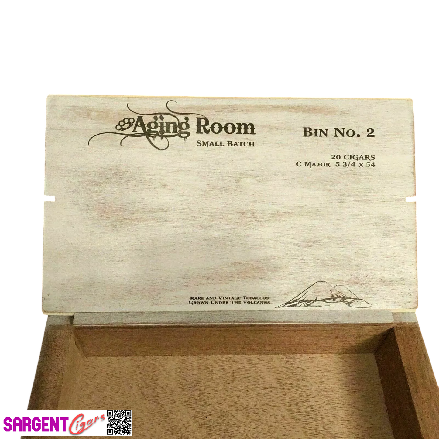 Aging Room Small Batch B Minor Empty Wooden Cigar Box 10x6.5x2