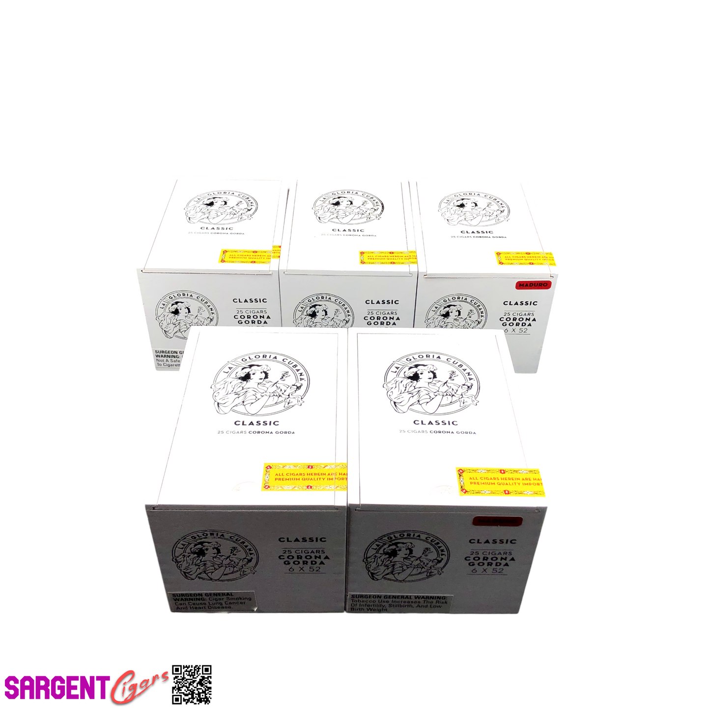 Lot of 5 La Gloria Corona Gorda Empty Wooden Cigar Boxes 4.75x6.75x4.5 #127