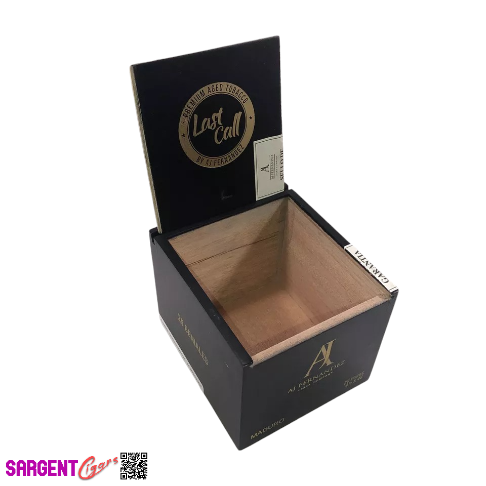 Aj Fernandez Geniales Empty Wooden Cigar Box 5x5.75x4.5