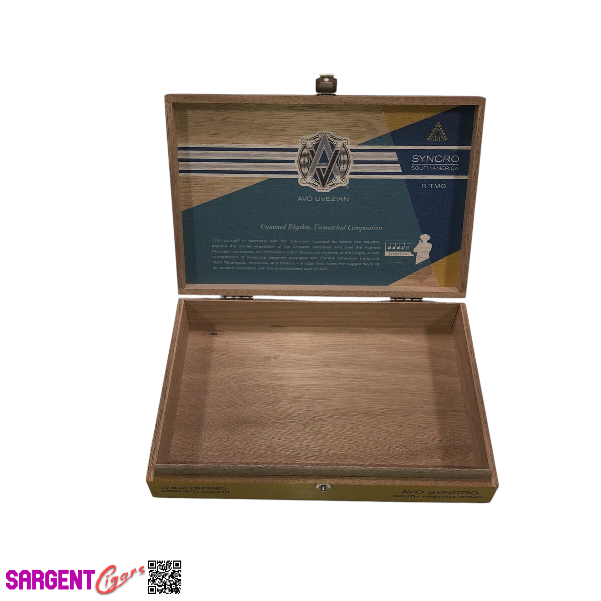 Avo Syncro Robusto Empty Wooden Cigar Box 8.5x5.75x1.5