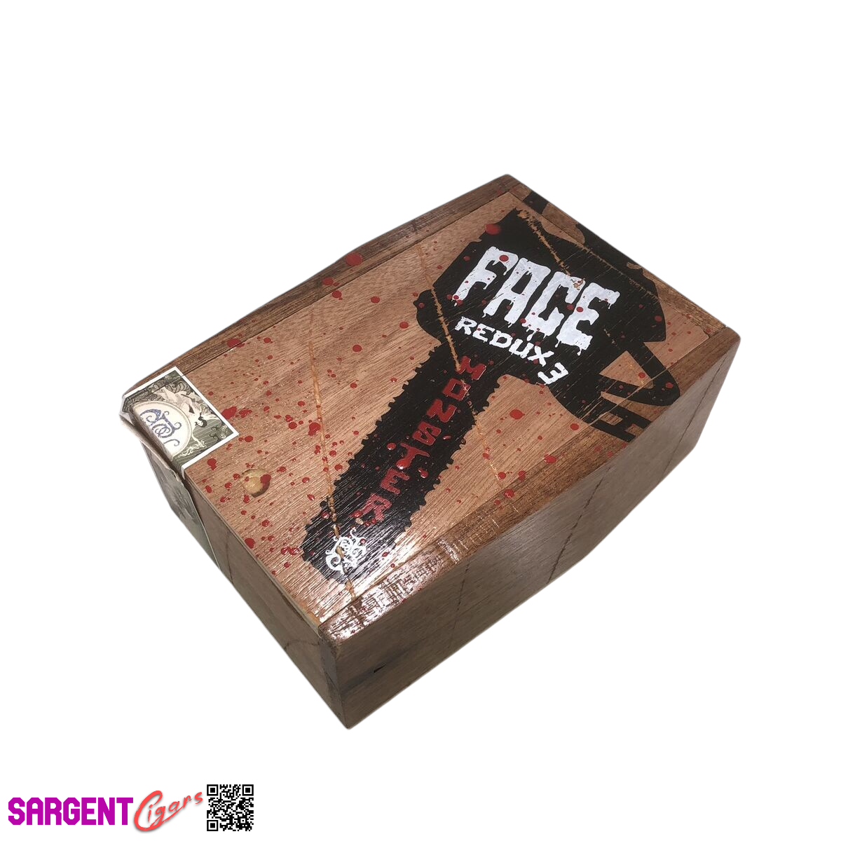 Tatuaje Face Redux 3 Empty Wooden Cigar Box 5.5x7.75x3