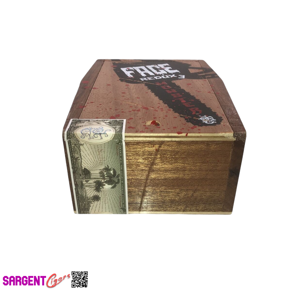 Tatuaje Face Redux 3 Empty Wooden Cigar Box 5.5x7.75x3