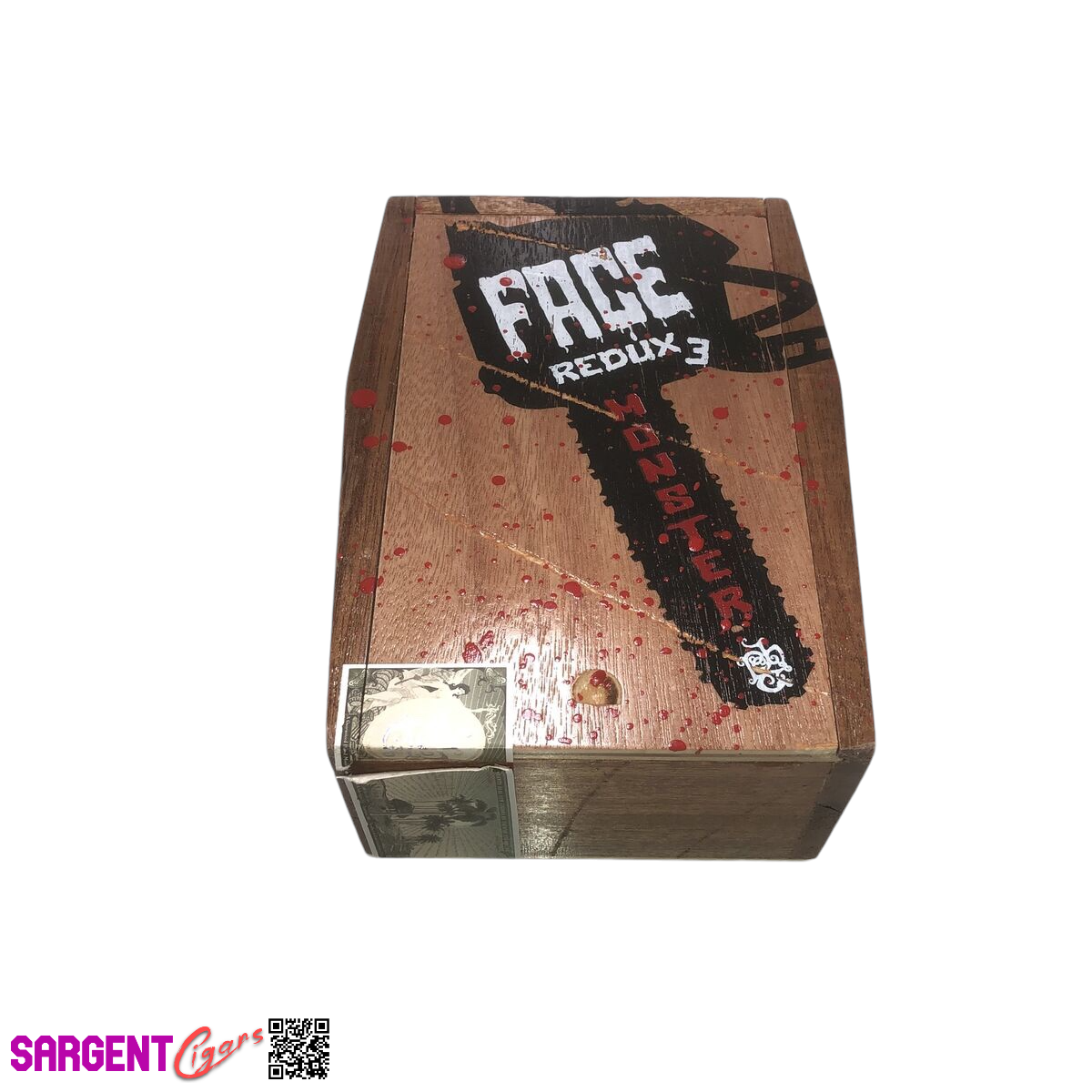 Tatuaje Face Redux 3 Empty Wooden Cigar Box 5.5x7.75x3