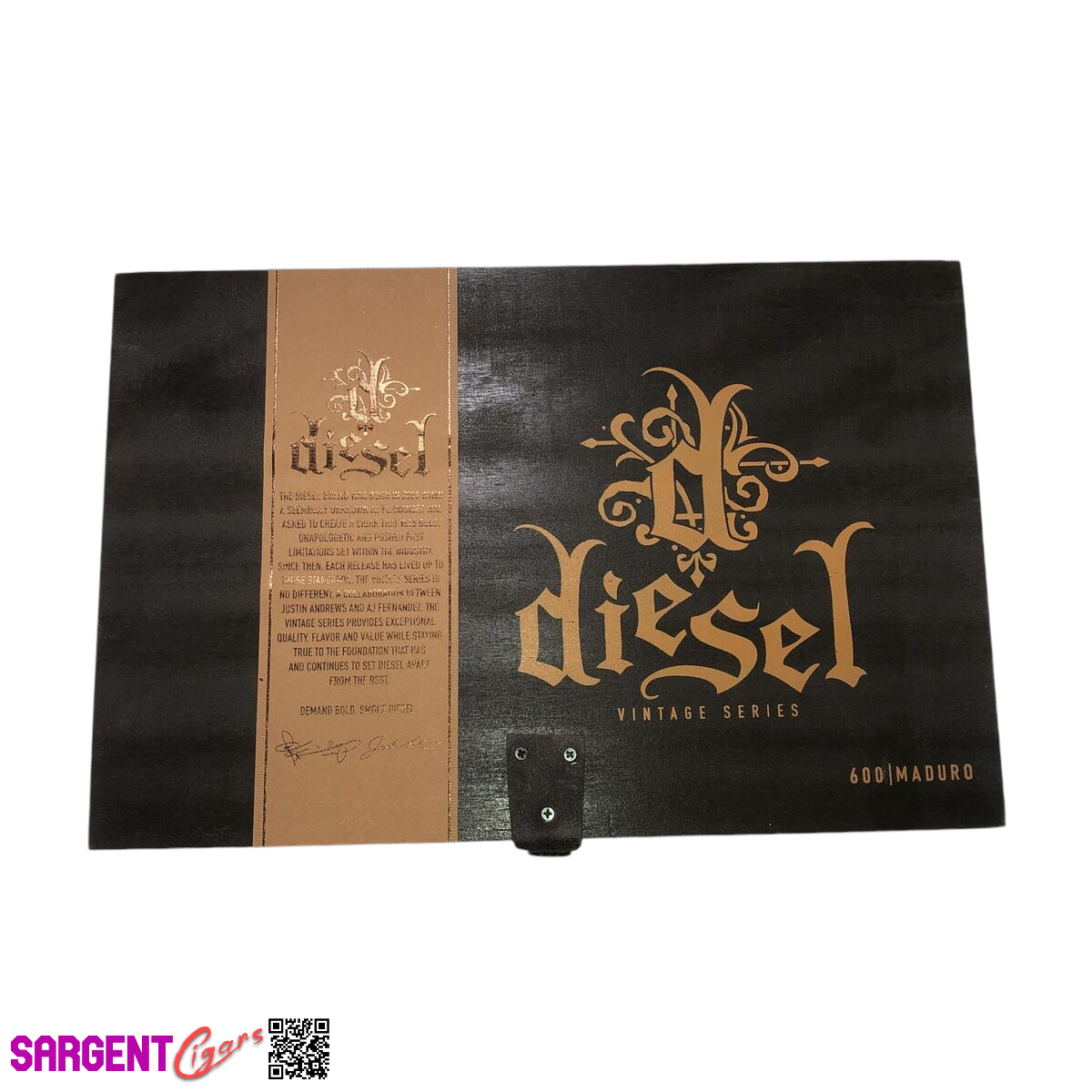 Diesel Vintage Series Toro Empty Wooden Cigar Box 11.25x7.5x2.5 (1)