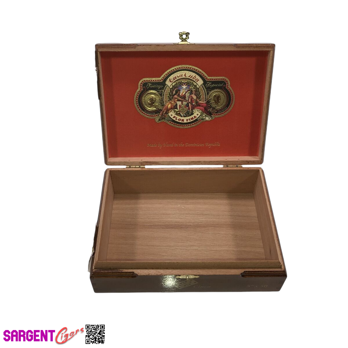 Arturo Fuente Casa Flor Fina Doble Cinco Empty Wooden Cigar Box 8.25x6x2.75