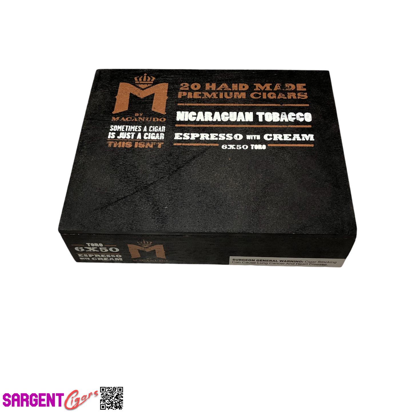 Macanudo Espresso With Cream Toro Empty Wooden Cigar Box 8.25x6.75x2