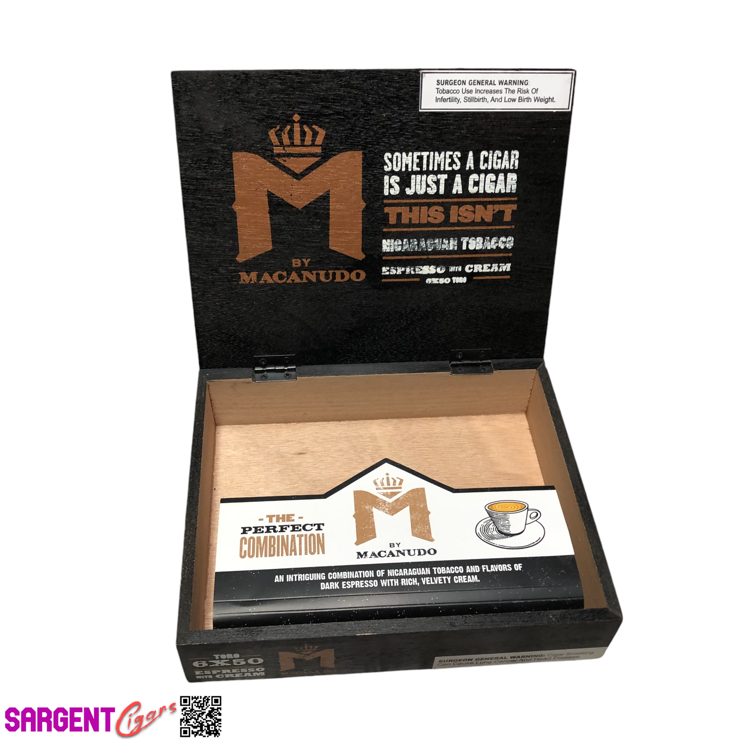 Macanudo Espresso With Cream Toro Empty Wooden Cigar Box 8.25x6.75x2