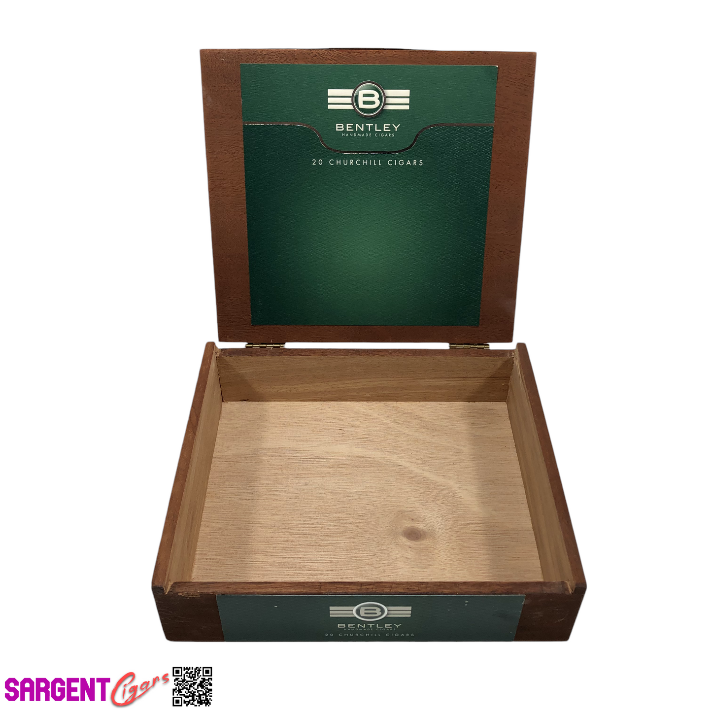 Bentley Churchill Empty Wooden Cigar Box 9x7.75x2