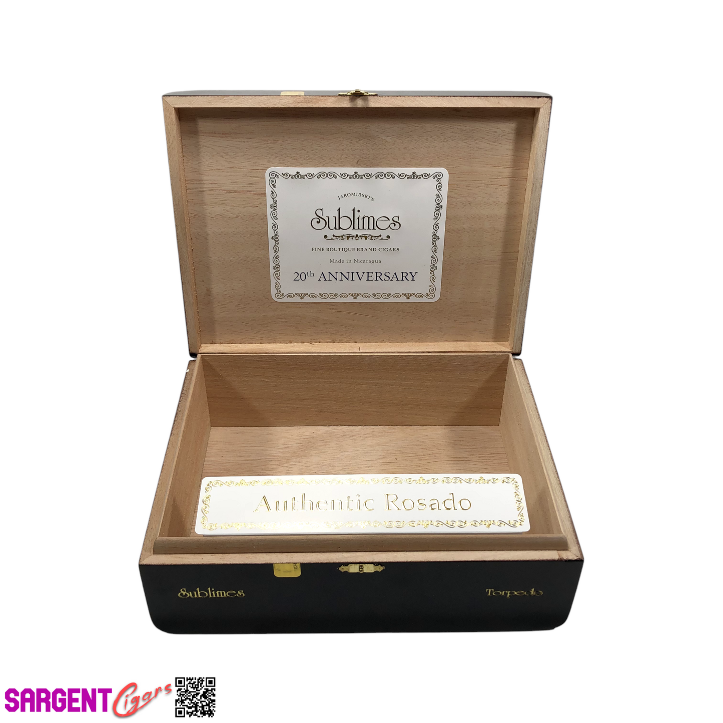 Sublimes Torpedo Empty Wooden Cigar Box 10x7.75x3.5