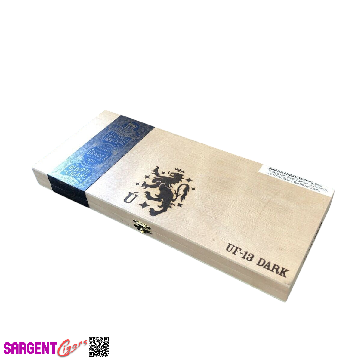 Liga Privada UF13 Dark Empty Wooden Cigar Box 13.75x6x1.25