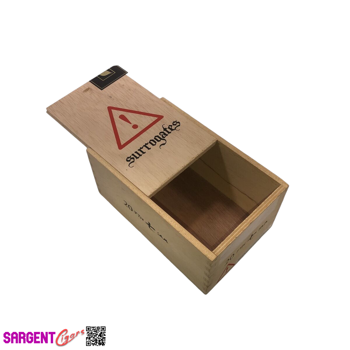 Surrogates SAM Empty Wooden Cigar Box 4.5x7.25x3.5