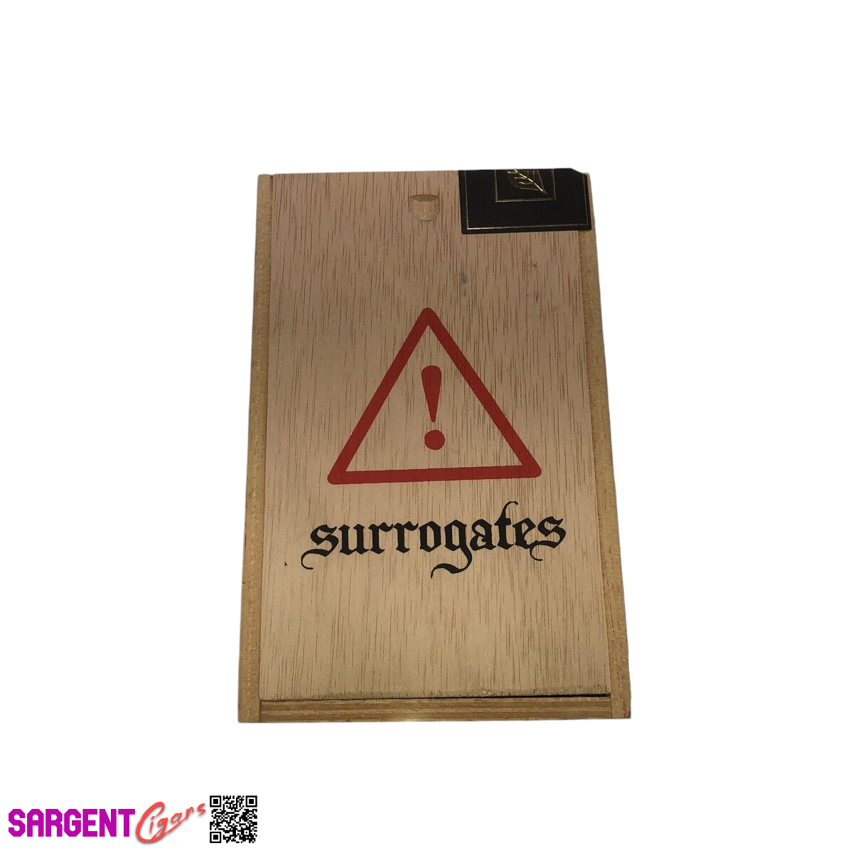 Surrogates SAM Empty Wooden Cigar Box 4.5x7.25x3.5