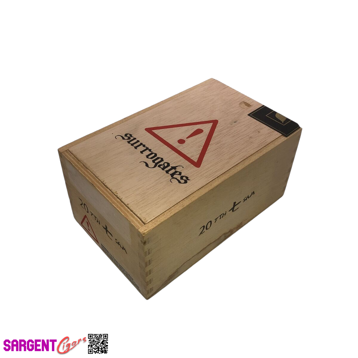 Surrogates SAM Empty Wooden Cigar Box 4.5x7.25x3.5