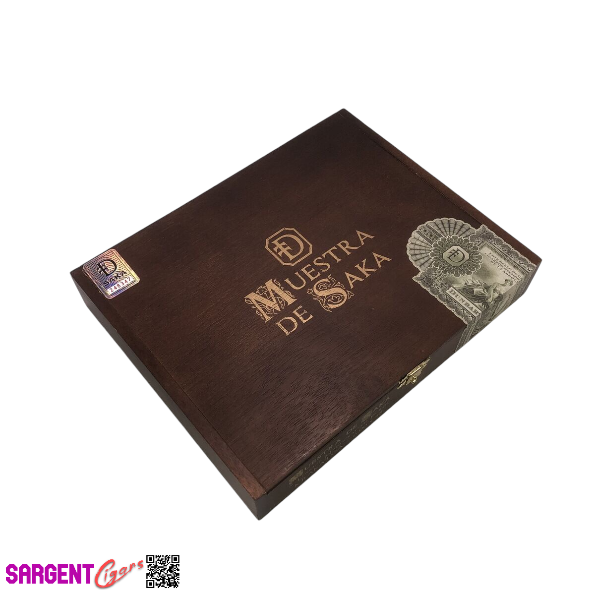 Muestra De Saka Krakatoa Empty Wooden Cigar Box 9.5x7.5x1.5