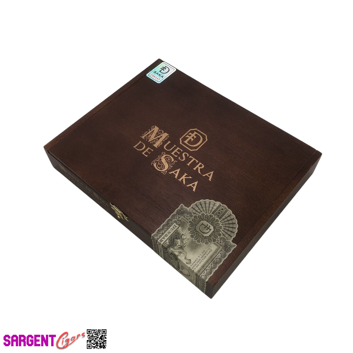 Muestra De Saka Krakatoa Empty Wooden Cigar Box 9.5x7.5x1.5