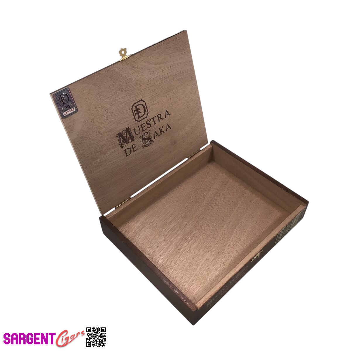 Muestra De Saka Krakatoa Empty Wooden Cigar Box 9.5x7.5x1.5